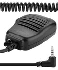 Hands Free Speaker Microphone With 3.5mm Interface For VX Radios Unidirectional Pick Up Clip On Design and coiled cable showing