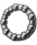 Close-up of Six Pack Quarter Inch Bicycle Fork Ball Bearings Set With Steel Cage showing circular arrangement and shiny steel finish.