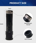 Amazon Diamond core drill bit, 1-inch, 4-inch length, laser-welded diamond grit #25/35, 5/8-11 thread for dry drilling
