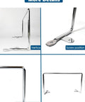 Heavy Duty Chrome Mattress Retainer Bars 2 Pack Solid Metal Bed Frame Grippers feature screw position and smooth edges.