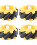 Mecanum wheels, rubber-coated, yellow and black, 60mm, set of four for 4WD robots