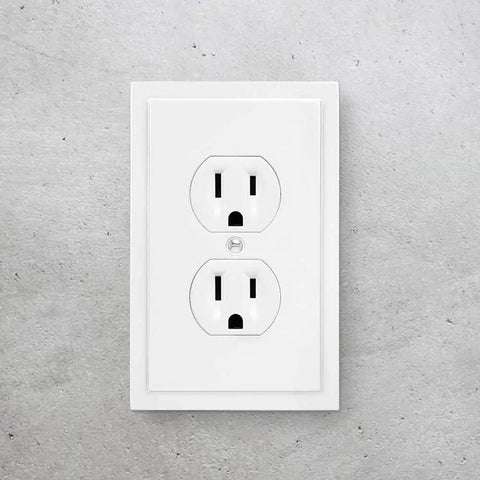 Dope Modern Edge Decorative Wall Plate And Switch Plate Cover Set In White Zinc Alloy Durable Single Duplex 3 Pack Easy Install