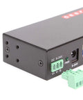Built Like A Tank 4 Port USB 3.2 Gen 1 Industrial Metal Hub With Kickass Surge Protection And DIN Rail Mounting rear view with connectors
