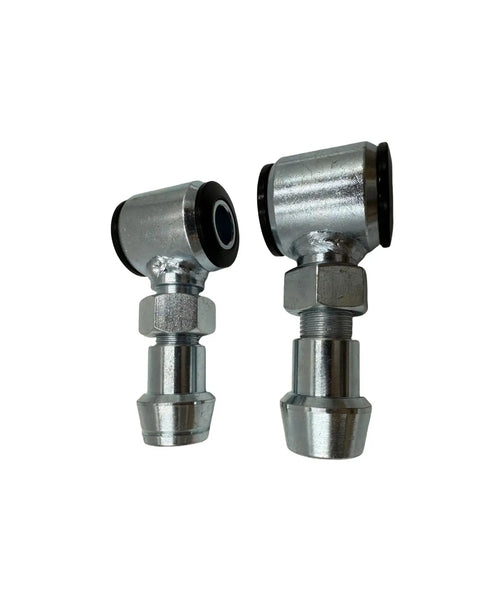 Three Quarter Inch Universal Heim Joint Rod End Kit With Chromoly Joints For Panhard And Four Link Suspension Includes Jam Nut Polyurethane Bushings Five Eighth Inch Dom Crush Sleeves Weld In Bungs For One And Quarter Inch Tube Rear Suspension, pair of rod ends