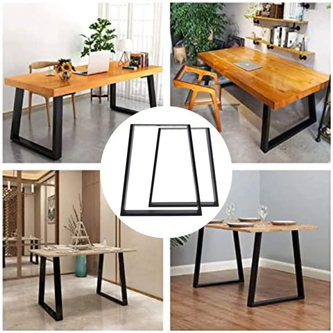 Beefed Up Heavy Duty Trapezoid Metal Table Legs 28 Inch Set Of 2 Black With 1000lb Load Capacity For DIY Coffee Tables Modern Desks Nightstands Benches Replacement Support
