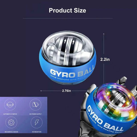Wrist Torque Ball Hand Exerciser For Forearm And Grip Strength Easy Start Ball With Sleeve Safety Rope Durable Blue Finish Curaball Inspired Home Rehab Gear, 2.2in size