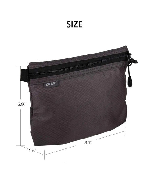 On The Go Dopp Kit Toiletry Bag For Men Water Repellent Nylon Travel Pouch dimensions 8.7x5.9x1.6 inches shown