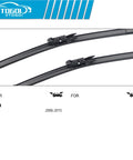 All Weather Windshield Wiper Blades Set For Audi Q7 2006 Through 2015 Front 26 Inch Pair And Rear 14 Inch Wipers Pack Of 3