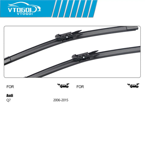 All Weather Windshield Wiper Blades Set For Audi Q7 2006 Through 2015 Front 26 Inch Pair And Rear 14 Inch Wipers Pack Of 3