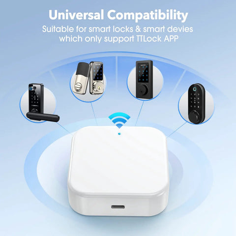 G2 WiFi Gateway For TTLock Keyless Entry, Bluetooth Deadbolt Hub with smart lock compatibility image