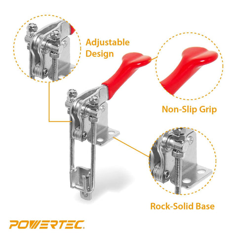 2 Pack Toggle Clamp Set With 1000 LB Holding Capacity 334 Adjustable 90 Degree Vertical U Bolt Latch Anti Slip Hand Grip