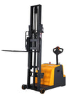 Heavy Duty Counterbalanced Electric Stacker With 2200 Lbs Capacity And 98 Inch Lifting Height, compact design with easy steering.