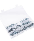 Heavy Duty Toggle Bolt And Wing Nut Kit with 48 piece carbon steel wall anchors in transparent case for hollow walls and drywall installation
