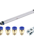 Double Action Pneumatic Air Cylinder MAL25X300 25mm Bore 300mm Stroke with Y Connector and Four Quick Fittings for Automation