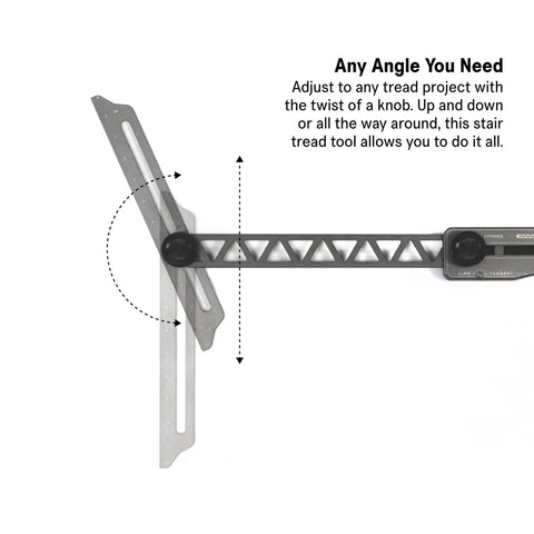 Stair Gauge And Layout Tool Pro Grade For Accurate Angles Lengths And Edges Heavy Duty CNC Aluminum Build with adjustable arms