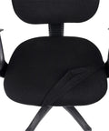 Stretch Jacquard Office Chair Seat Cover Protector Removable Washable Anti Dust Desk Chair Cushion Guard For Home Office Study Pets Keeps Your Chair Looking Fresh And Scratch Resistant Black, showing cover on chair seat.