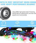 8 Pack Lit Up Inline Skate Wheels 64mm 72mm 76mm 80mm With ABEC 9 Bearings 85A Durometer, glowing wheels on skate frame