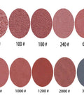 Built Tough 300 Piece 2 Inch Sanding Disc Set Packing 80 To 3000 Grit Grades, showcasing various grit abrasives.