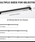 Multiple sizes of Six Foot Black Metal Wall Mounted Stair Handrail Featuring Industrial Pipe Styling and a legit five hundred pound weight limit.