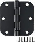 Top Shelf Matte Black Door Hinges 3.5 Inch Built Tough With Smooth Ride For Standard Interior And Cabinet Doors Offers Total Zero Squeak Performance Plus Quick Fit Screw Bundle with matched screws.