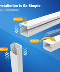 Close-up of paintable cable raceways in the Cord Hider Kit For Walls Paintable Cable Raceways For TV Wires Self-Adhesive White Cord Covers.