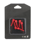 Top Performance M5x18mm Titanium Bike Stem Bolts With Dope Red Pvd Finish And 4Mm Socket Hex Heads in packaging.