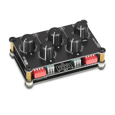 MC5 Mini Portable Stereo Mixer With Four 3.5mm Inputs And One 3.5mm Output, Passive No Power Needed Live Studio Console