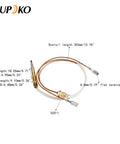 Gas Patio Heater Parts Must Have Thermocouple And Anti Tilt Switch Safety Kit with dimensions and M8 x 1 fitting shown