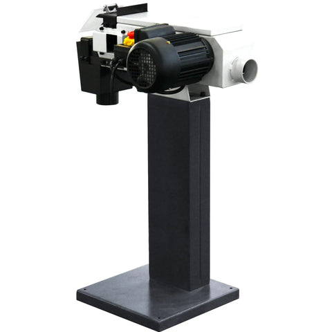 Rugged 4x48 Inch Industrial Belt Grinder With 76 Fps Belt Speed And Rock Hard 2hp Motor for metal deburring and cleanup.