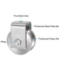 U Groove Wheel Pulley 304 Stainless Steel 2.7 Inch Diameter Track Wheel Built To Last Heavy Duty 2000 Lb Capacity For Sliding Gates And Industrial Machinery Groove Width 0.87 Inch Rust Resistant. stainless steel pulley with pre-drilled hole and snap ring