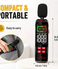 Digital Sound Level Meter With 30 To 130 dB Range A And C Weighting Fast Or Slow Response Max Min Data Hold Color Backlit Display Ideal Noise Meter For Home Office Shop Floor And Neighbor Noise Checks, 14.9 cm handheld