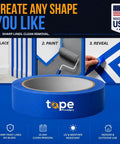 Blue Painter's Tape 2 Inch by 60 Yards Six Pack High-Performance Masking Tape for Sharp Edge Painting demonstration and usage