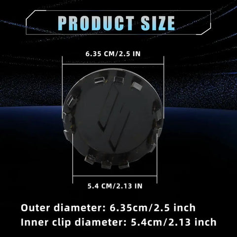 63mm Wheel Center Cap Slash Covers Black Red For Dodge Charger Challenger 2.5 inch size detail with dimensions