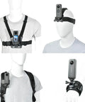 No Fuss All In One Mount Bundle For Chest Harness Head Strap Backpack Clip And Wrist Mount For Insta360 X5 X4 X3 Ace Pro