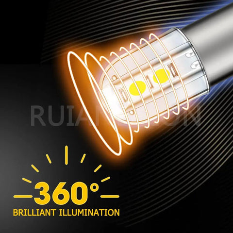 BA9S LED Indicator Bulbs 120V AC DC Pack Of 20 Cool White For Industrial Control Panels, 360-degree illumination demonstration.