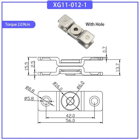 Stainless steel damping torque hinge with hole, 2.0 N.m torque, 360° rotation, Amazon Home Improvement, 1 piece.