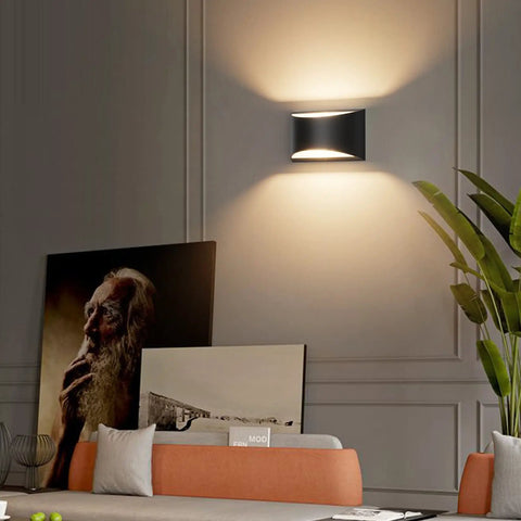 Modern Indoor Wall Sconce Light Up And Down Mount With 9W LED G9 Bulbs Included Warm White 3000K in stylish living room setting