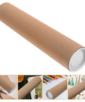 Kraft Paper Mailing Tubes With Caps 6.5 Cm Inner Diameter 33 Cm Length 3 Mm Thick Cardboard Poster Tubes For Blueprints Documents Shipping