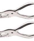 Dual Hole Punch Set With One Quarter Inch And One Eighth Inch Holes, stainless steel handheld punch for DIY crafts and paper tags.