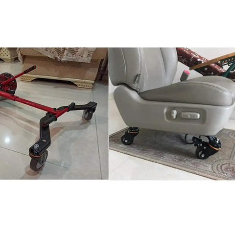 Badass Heavy Duty Swivel Casters With Dual Lock Brakes Smooth As Butter Rubber Wheels For Furniture on a furniture dolly and office chair.