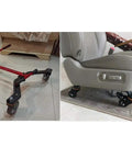 Heavy Duty Rubber Swivel Caster Wheels With Solid Brake And 360 Degree Ball Bearing Mute Trolley Casters For Home Furniture Non Slip M12 Thread Mount 4 Piece Set, installed on furniture and rolling smoothly.