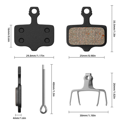 Heavy Duty Front And Rear Disc Brake Pads For Lectric XP Trikes And E Bikes High Friction Semimetal Copper Fiber Replacement