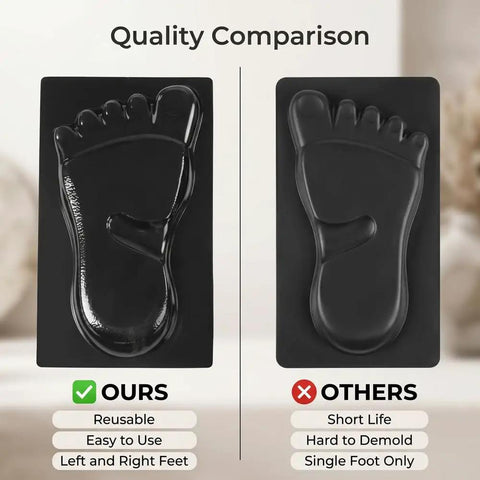 Quality comparison of Two-Piece Concrete Footprint Stepping Stone Template Kit vs single foot mold