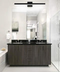 Bathroom with 27.6 Inch Modern Black Vanity Light LED For Bathroom Wall Mount Fixture With White Light 1040 Lumen 6000K