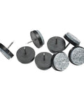 No Fuss Chair Leg Floor Protectors 30 Pack Adjustable Furniture Glides With Thick Felt Caps And Screw Levelers To Guard Hardwood Floors From Scratches While Keeping Setup A Dead Cinch Brown 28Mm, black felt discs with nails.