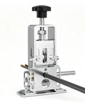 Manual Hand Crank Wire Stripping Machine For Scrap Copper Recycling Adjustable Cable Cutter Tool with black handle and metal frame.