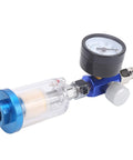 Inline Air Regulator Gauge For Spray Guns With Oil Water Trap Filter Separator One Quarter Inch Thread Pneumatic Air Line Filtration