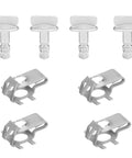 Four Sets Built Like A Tank Radiator Splash Shield Quarter Turn Thumb Screws With Stainless Steel Clip Nuts For Ford F150 Explorer Edge Lincoln No Sweat Rust Proof Engine Shield Kit, stainless steel thumb screws and clip nuts.