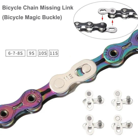 Close-up of 8 Pairs Reusable Bicycle Missing Links And Chain Pliers Delinker, Complete Chain Repair Kit for 6 7 8 Speed Bikes