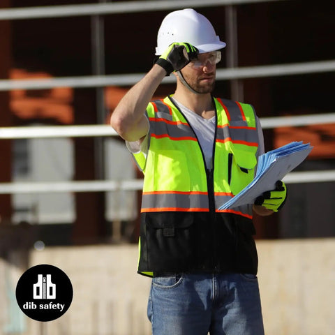 High Visibility Reflective Safety Vest With Pockets And Zipper, ANSI Class 2 Mesh, 3M Reflective Tape, Yellow And Black, Large